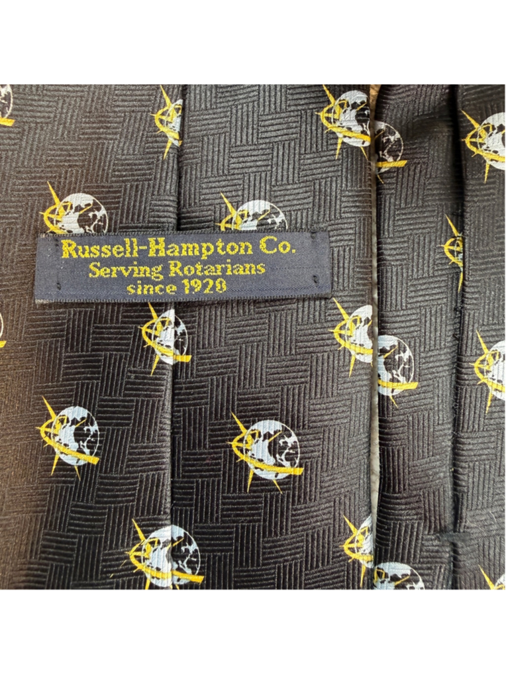 Russell-Hampton Rotary International Mankind Is Our Business Novelty Necktie 61” - Picture 4 of 5